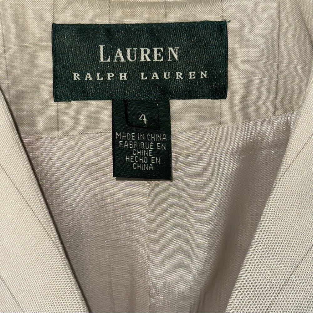 Lauren Ralph Lauren green label Double-Breasted Cream Blazer size 4 - Picture 5 of 15